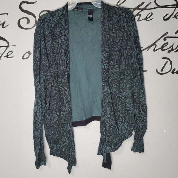 MODA International Green Animal Print Cardigan, XL - Picture 1 of 5